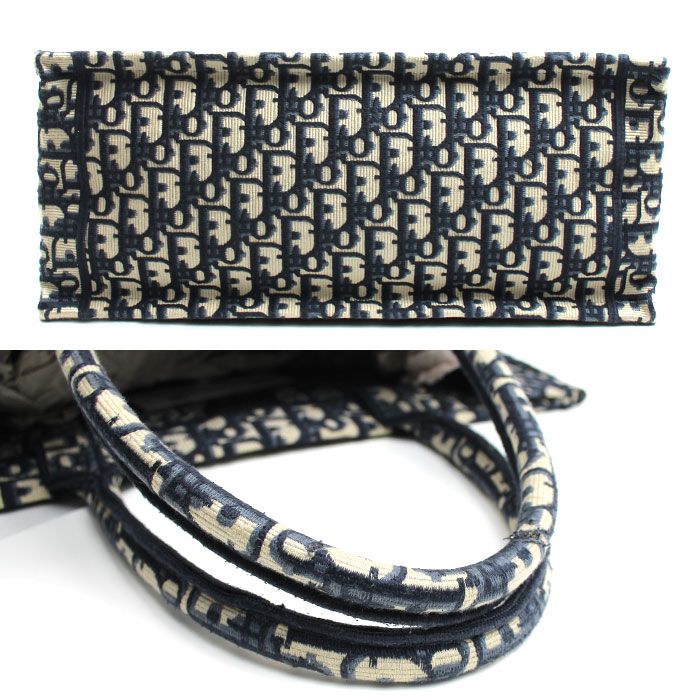 Dior Oblique Embroidery Book Tote Navy — view 3
