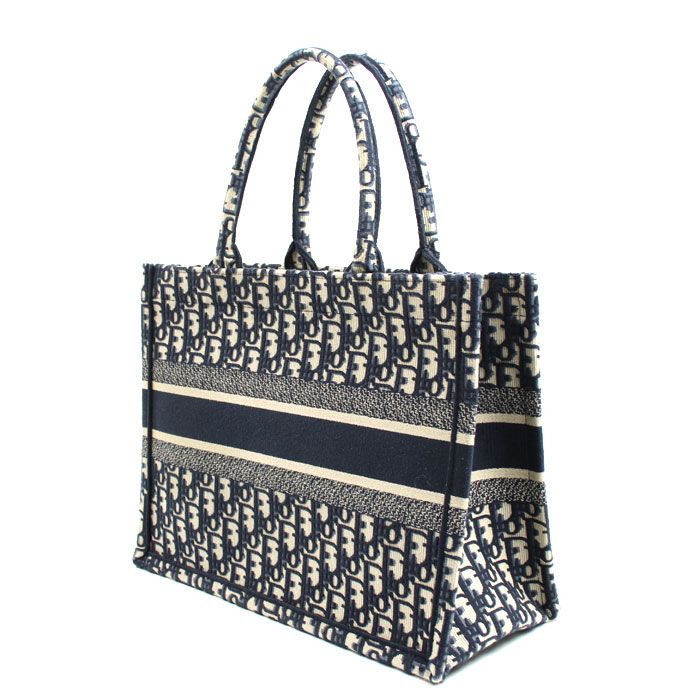 Dior Oblique Embroidery Book Tote Navy — view 2