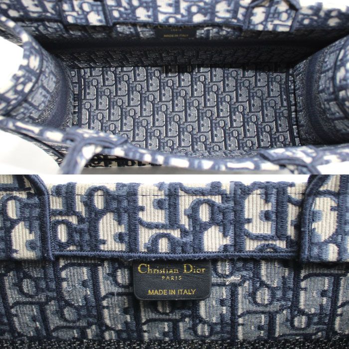 Dior Oblique Embroidery Book Tote Navy — view 4