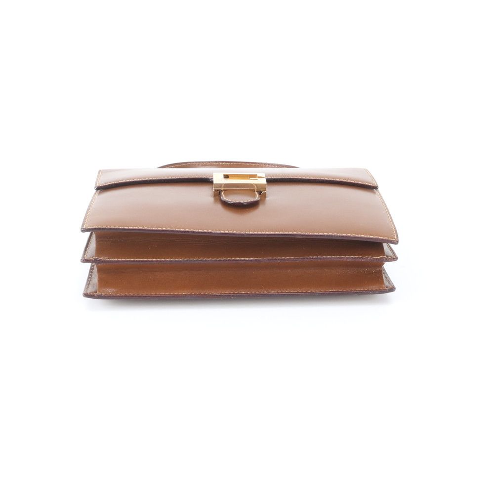 Gucci Vintage Leather Handbag Brown Top Handle — view 6