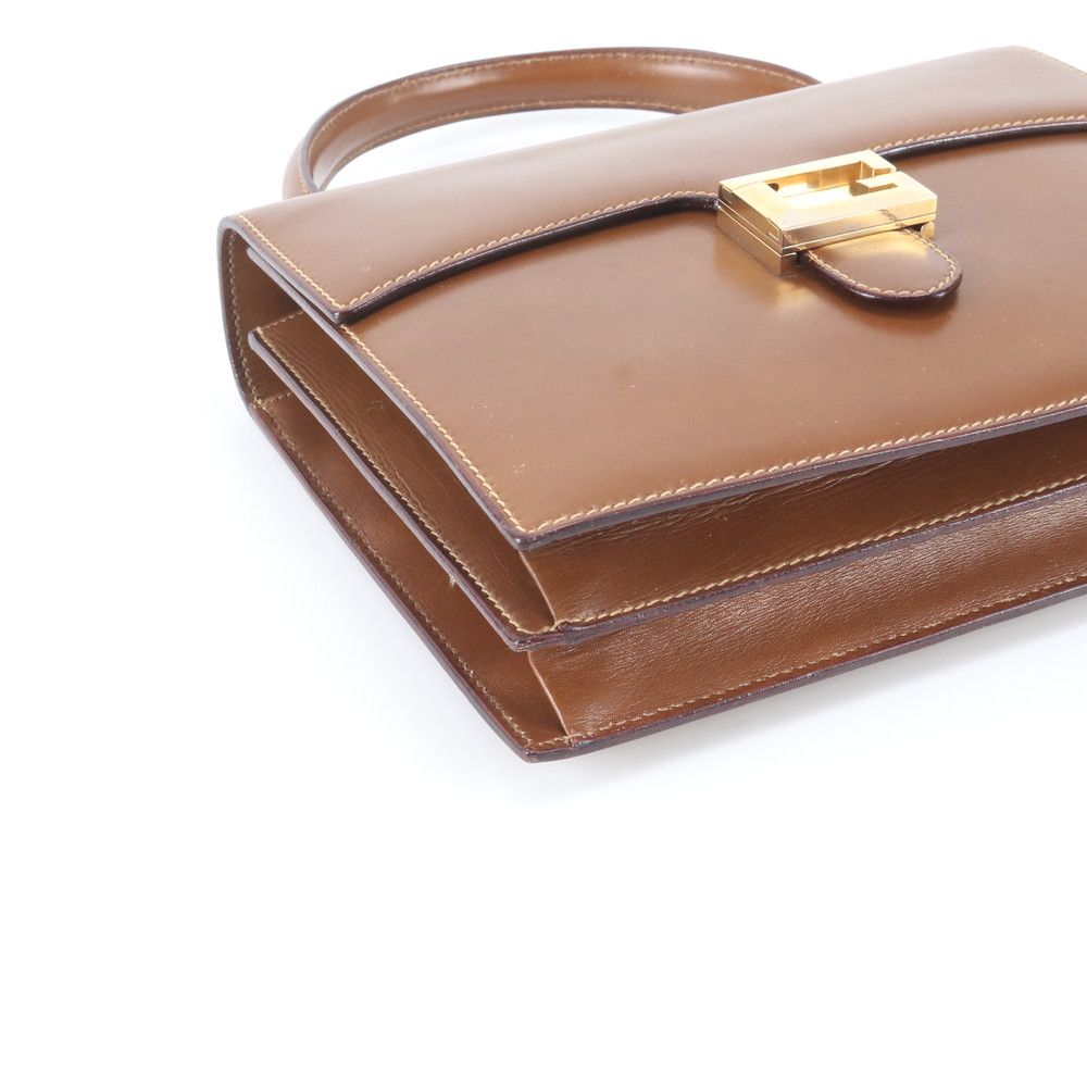 Gucci Vintage Leather Handbag Brown Top Handle — view 5