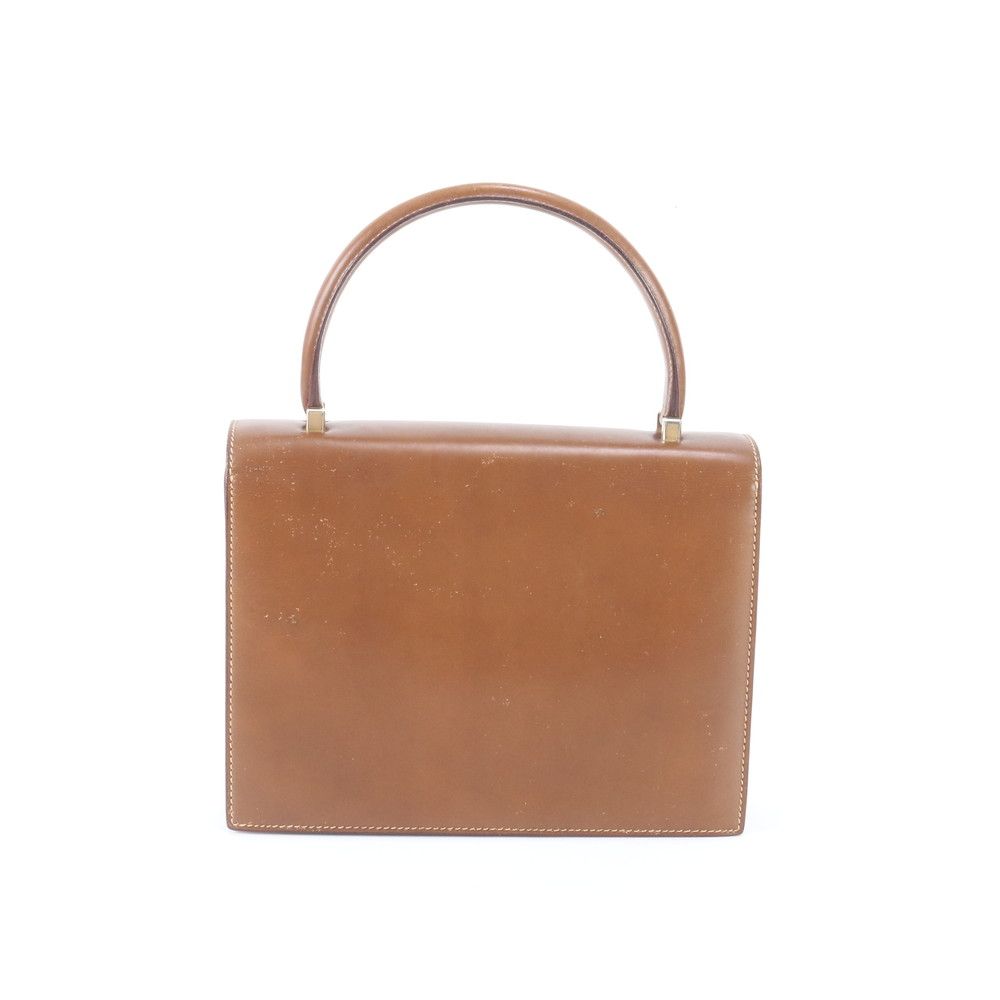 Gucci Vintage Leather Handbag Brown Top Handle — view 3