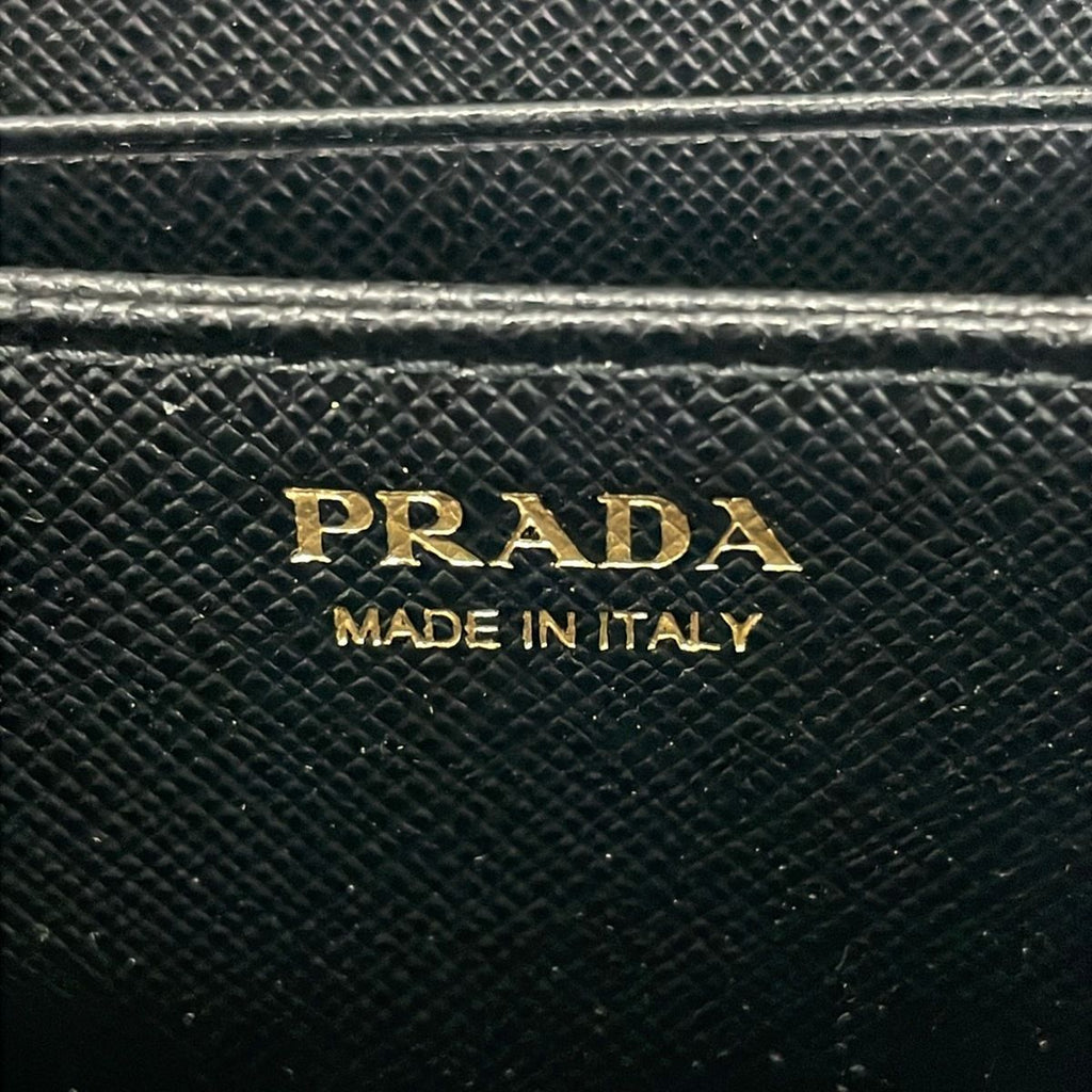 Prada Coin Case Black Zip Around Leather — view 4