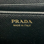 Prada Coin Case Black Zip Around Leather — view 4