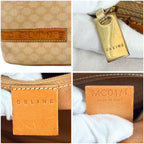 Celine Pouch Shoulder Bag Macadam Triomphe Beige Leather — view 9