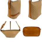 Celine Pouch Shoulder Bag Macadam Triomphe Beige Leather — view 3