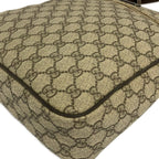 Gucci Shoulder Bag GG Plus Supreme Beige Dark Brown Leather — view 6