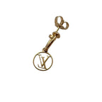 Louis Vuitton Earrings Blue Monogram Flower LV Circle Gold — view 4
