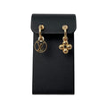Louis Vuitton Earrings Blue Monogram Flower LV Circle Gold