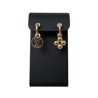 Louis Vuitton Earrings Blue Monogram Flower LV Circle Gold