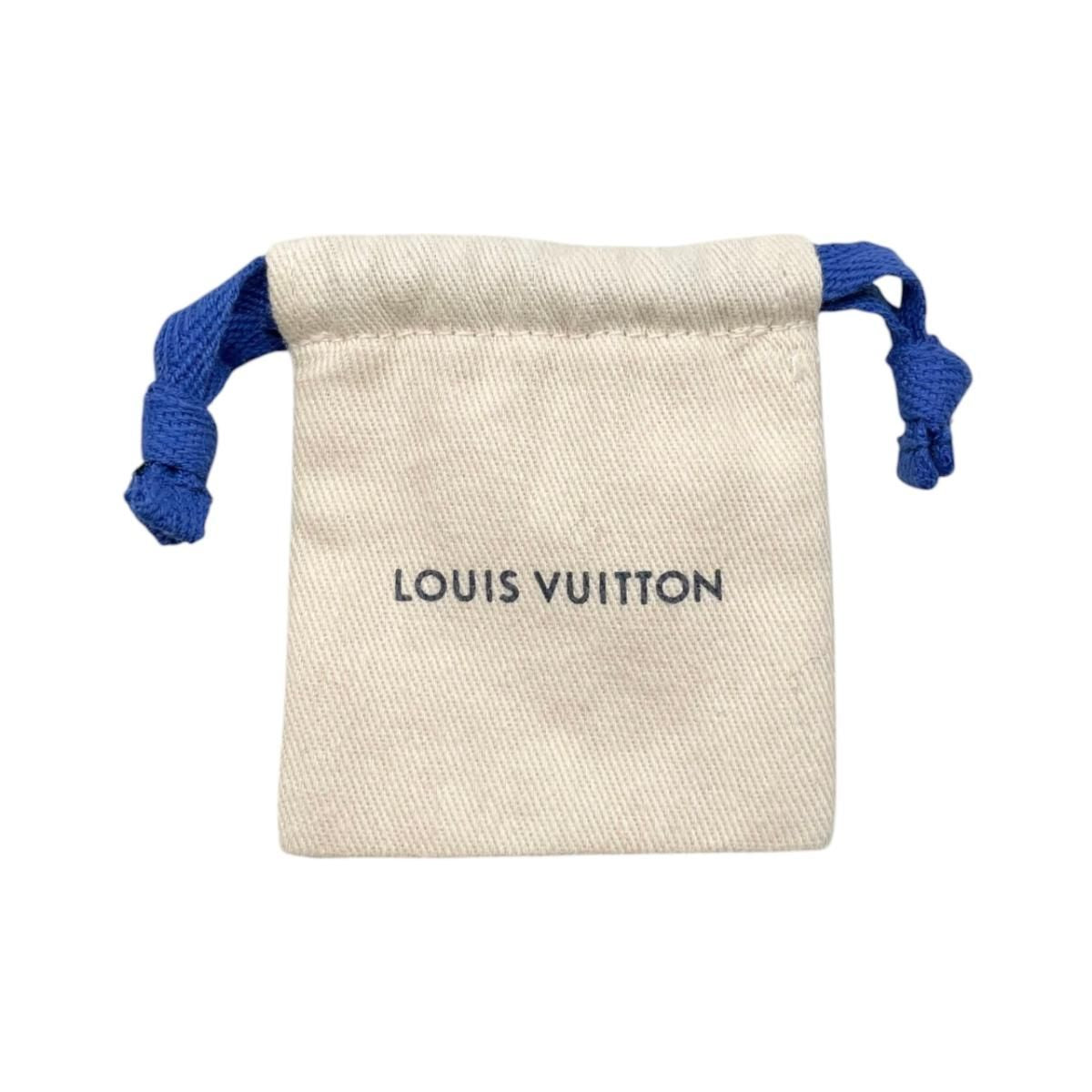 Louis Vuitton Earrings Blue Monogram Flower LV Circle Gold — view 8