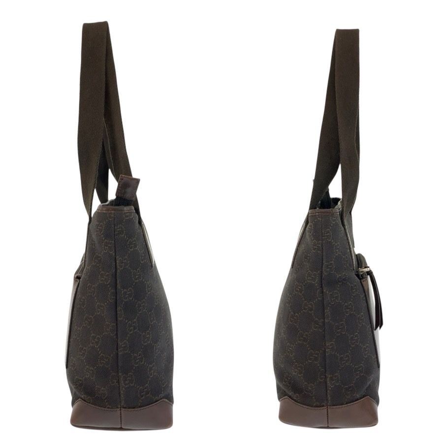 Gucci Brown GG Canvas Leather Tote — view 8