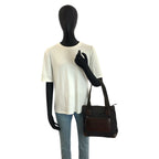 Gucci Brown GG Canvas Leather Tote — view 7