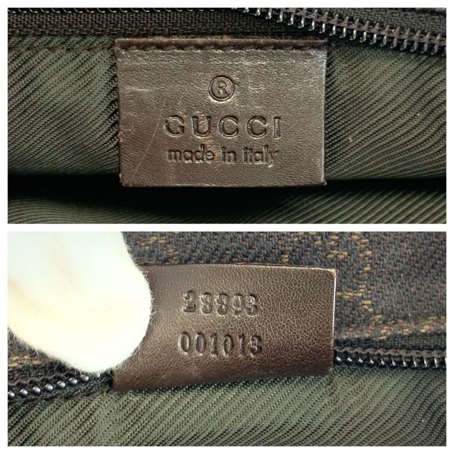 Gucci Brown GG Canvas Leather Tote — view 3