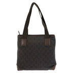 Gucci Brown GG Canvas Leather Tote — view 2