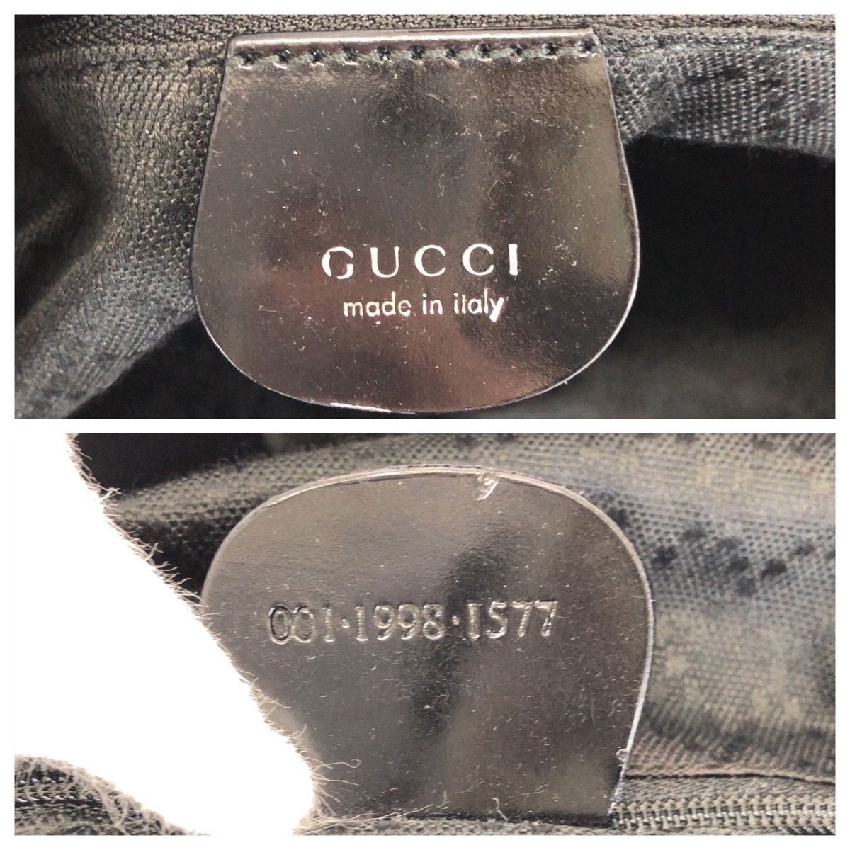 Gucci Bamboo Black Silver Nylon 001 Shoulder — view 4