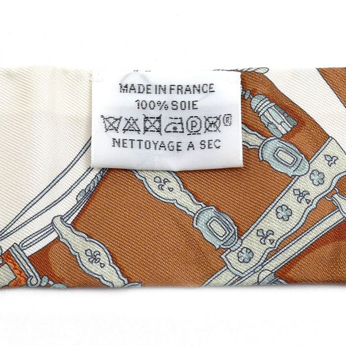Hermes Twilly Gran Appara Scarf Cream Blue Terracotta — view 4