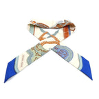Hermes Twilly Gran Appara Scarf Cream Blue Terracotta — view 2