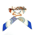 Hermes Twilly Gran Appara Scarf Cream Blue Terracotta