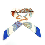 Hermes Twilly Gran Appara Scarf Cream Blue Terracotta