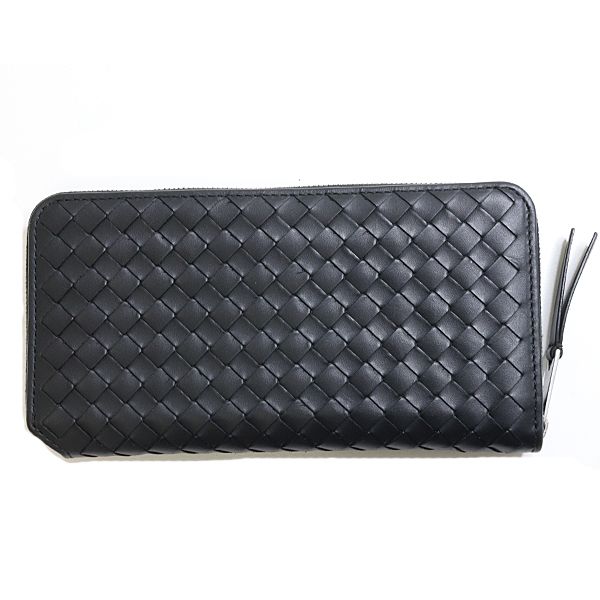 Bottega Veneta Intrecciato Piccolo Zip Around Wallet Black — view 3
