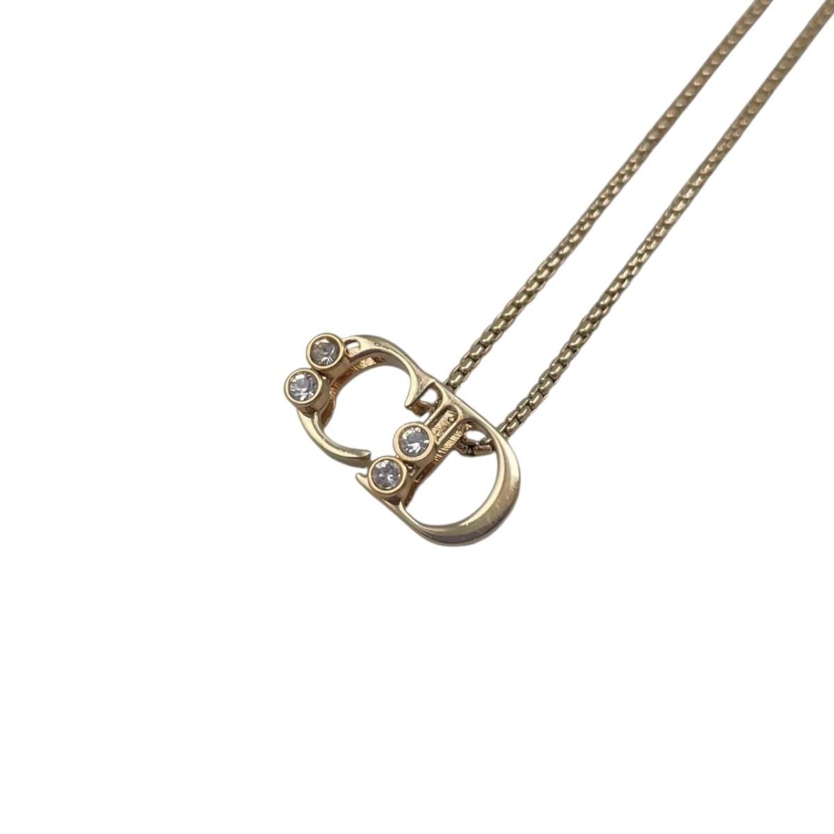 Dior Necklace CD Logo Stone Gold