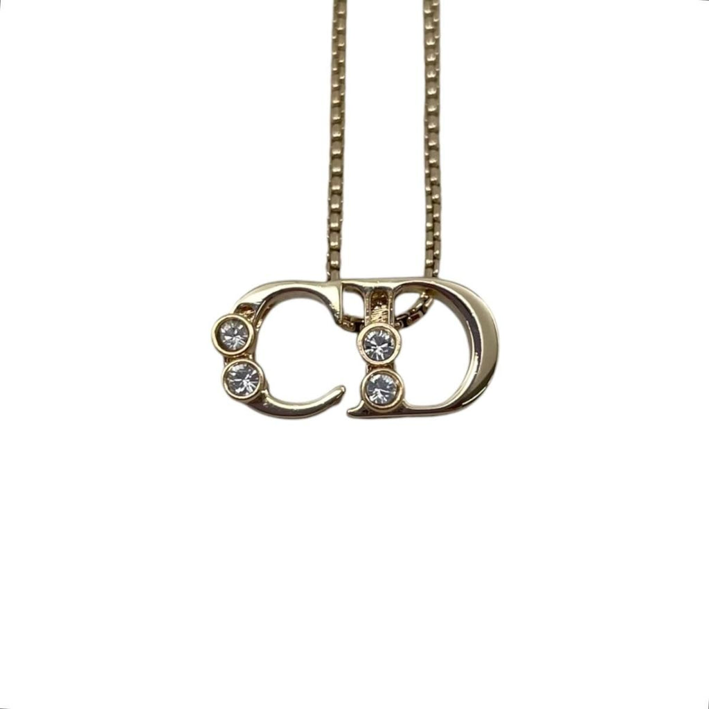 Dior Necklace CD Logo Stone Gold — view 3