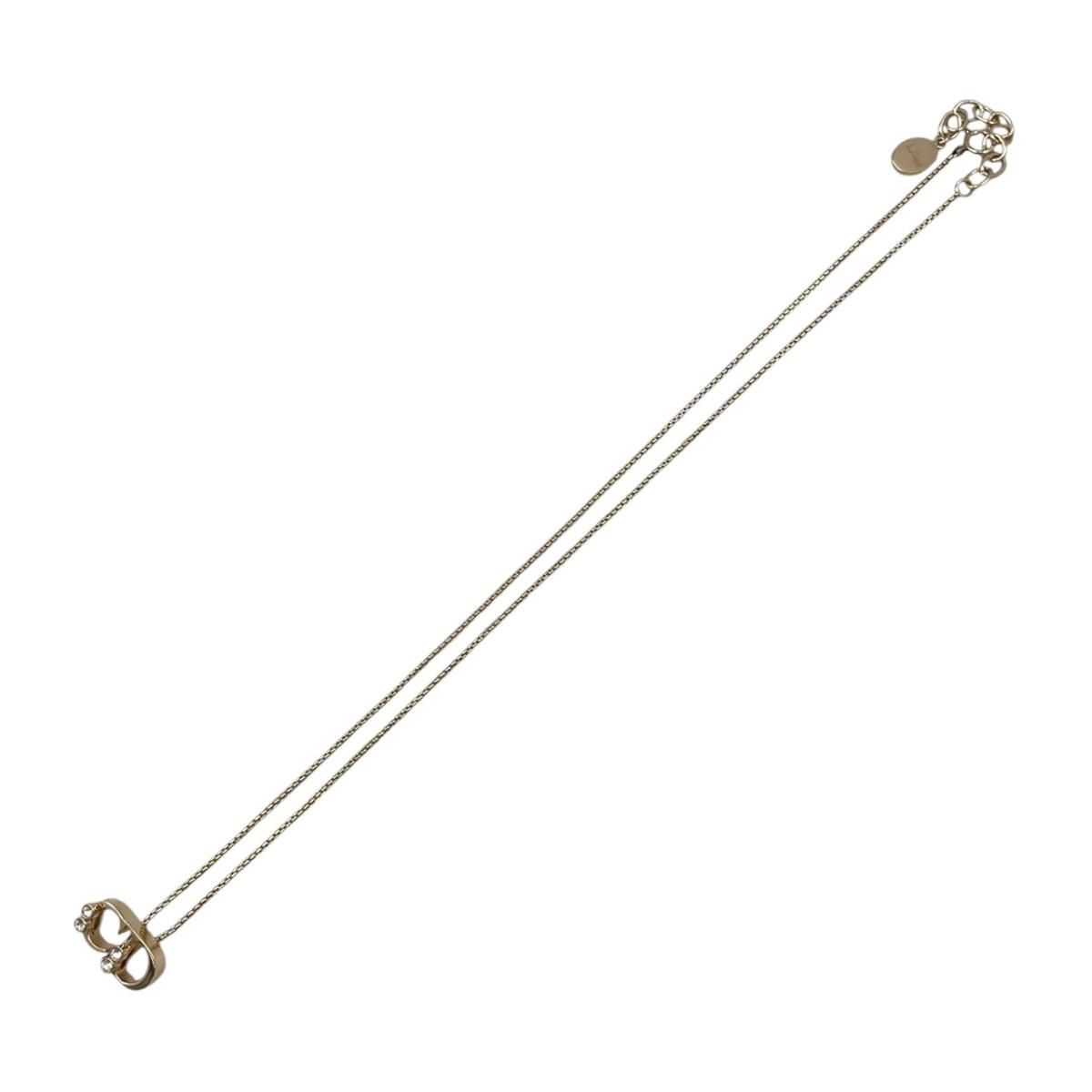 Dior Necklace CD Logo Stone Gold — view 5