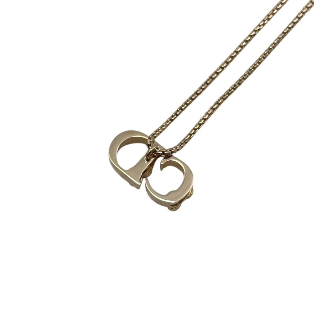 Dior Necklace CD Logo Stone Gold — view 2