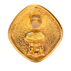 Chanel CC Logo Diamond Motif Earrings Gold Plated — view 3