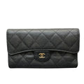 Chanel Quilted Wallet Caviar Leather