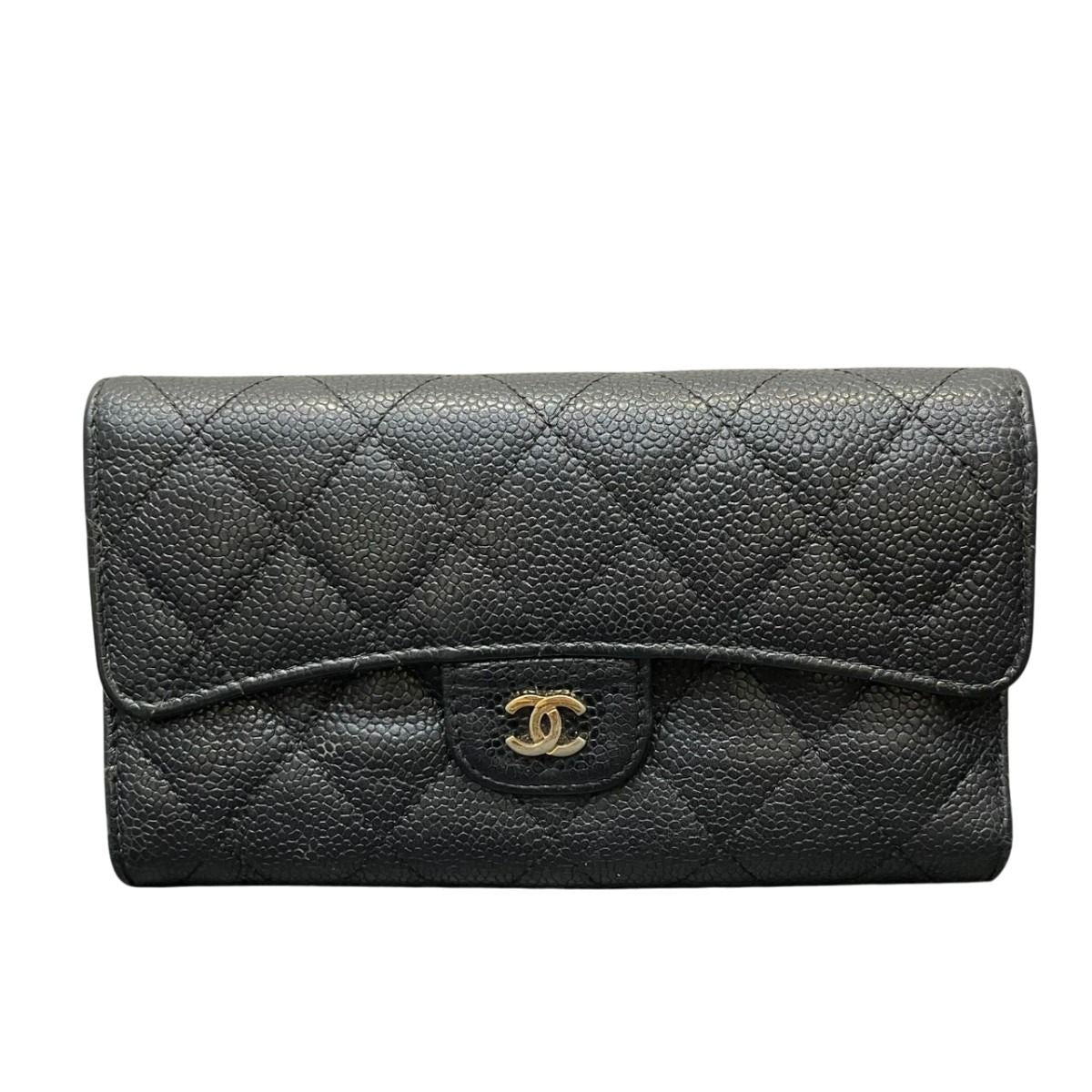 Chanel Quilted Wallet Caviar Leather