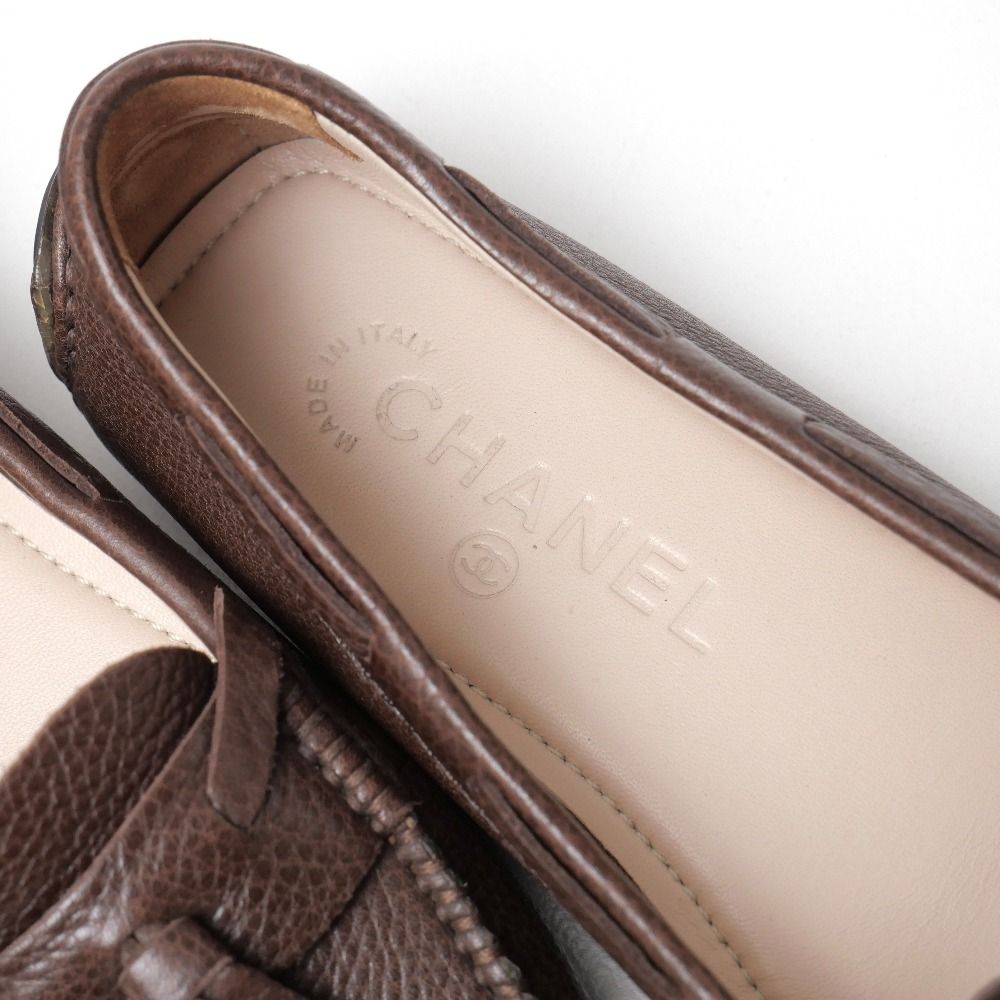Chanel Loafers 35.5 Driving Shoes Slip on CC Logo Tassel — view 7