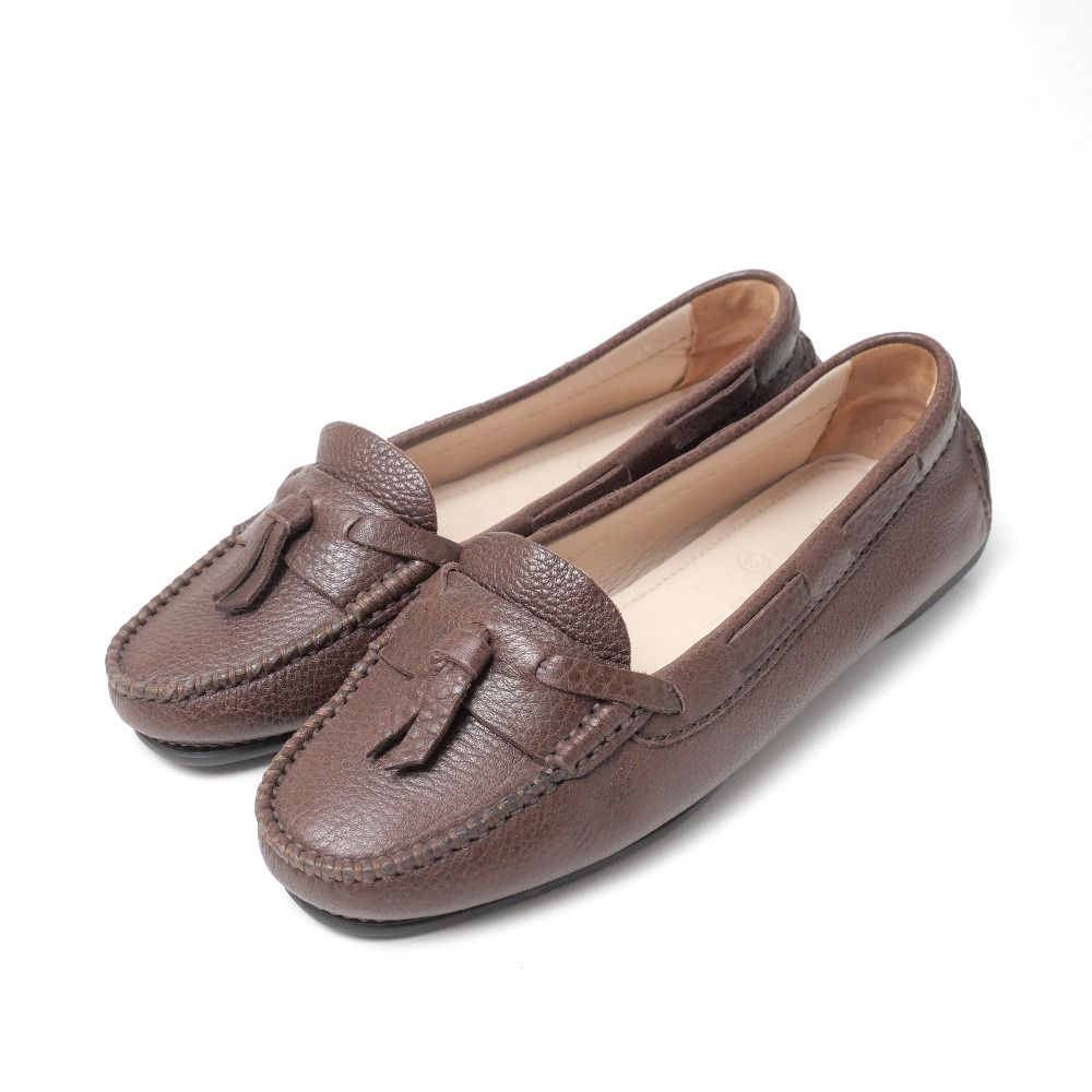 Chanel Loafers 35.5 Driving Shoes Slip on CC Logo Tassel