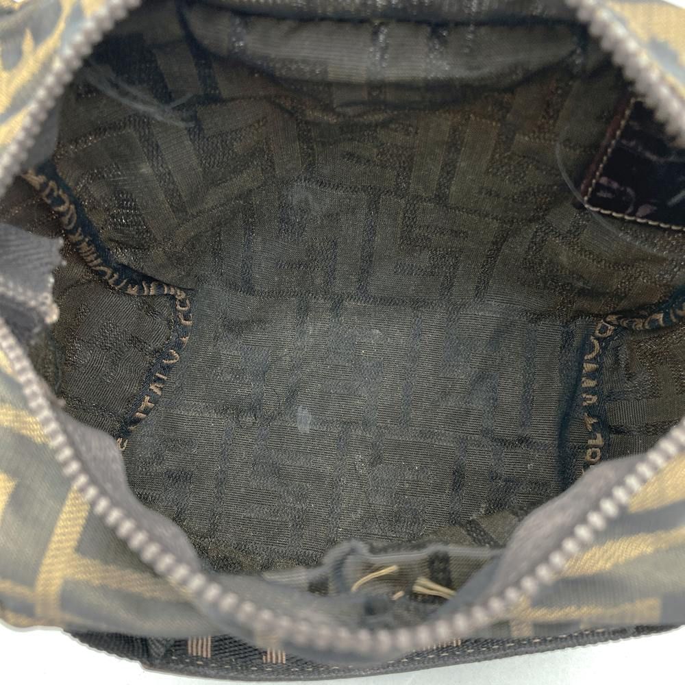 Fendi Zukka 099 Handbag Pouch Nylon Brown Khaki — view 6