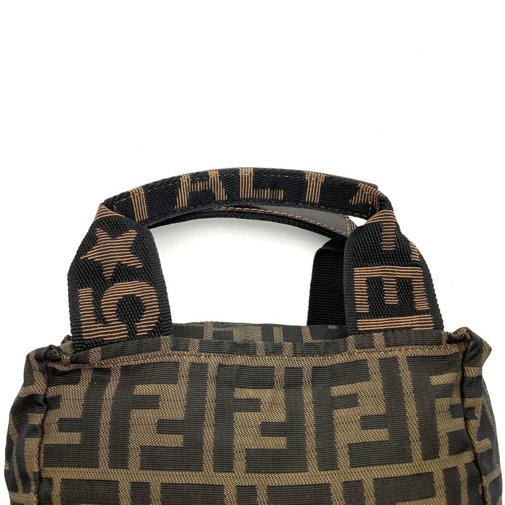 Fendi Zukka 099 Handbag Pouch Nylon Brown Khaki — view 5