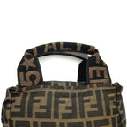Fendi Zukka 099 Handbag Pouch Nylon Brown Khaki — view 5