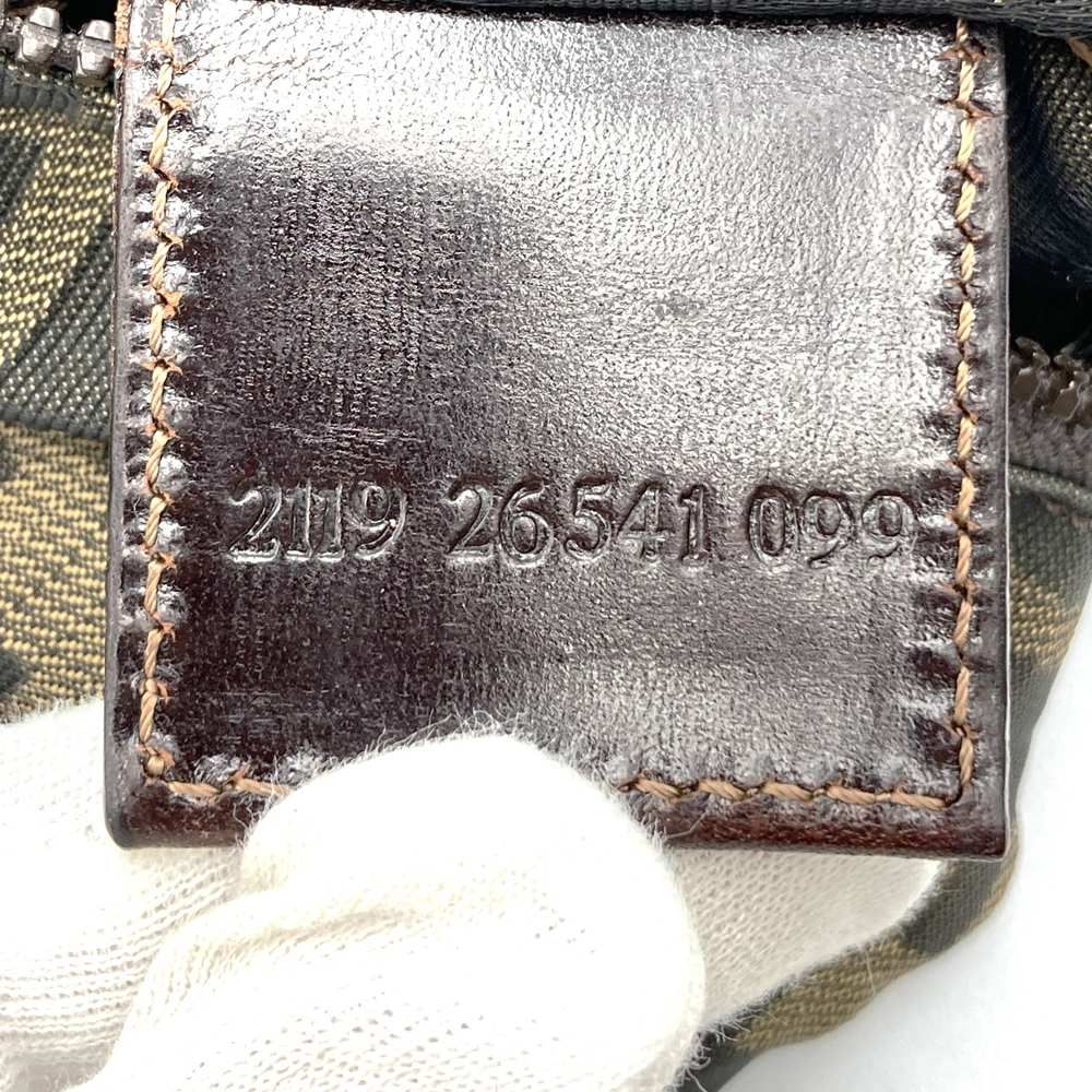 Fendi Zukka 099 Handbag Pouch Nylon Brown Khaki — view 8