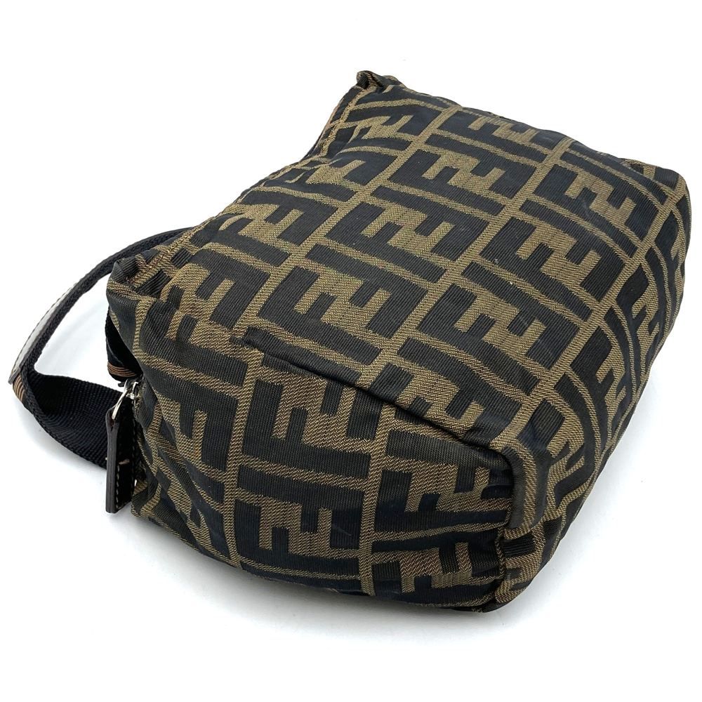 Fendi Zukka 099 Handbag Pouch Nylon Brown Khaki — view 3