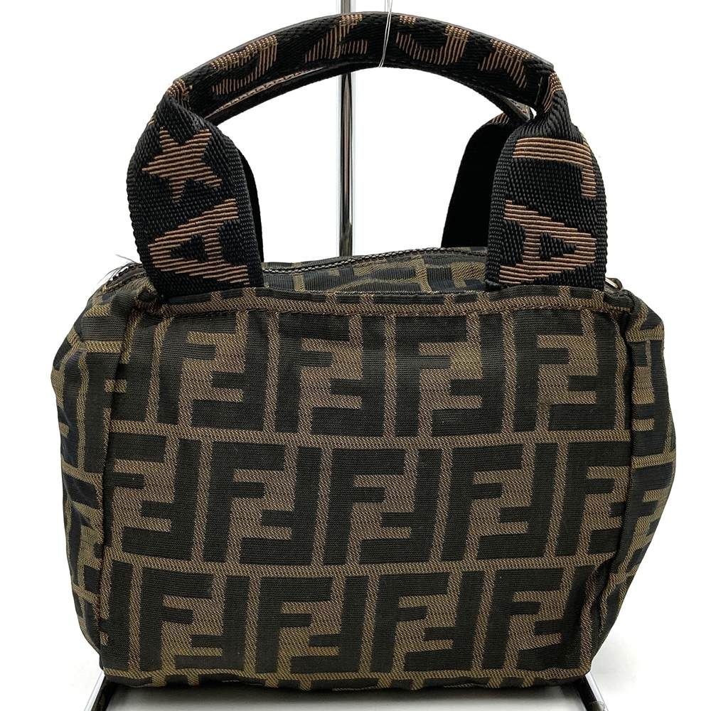 Fendi Zukka 099 Handbag Pouch Nylon Brown Khaki — view 4