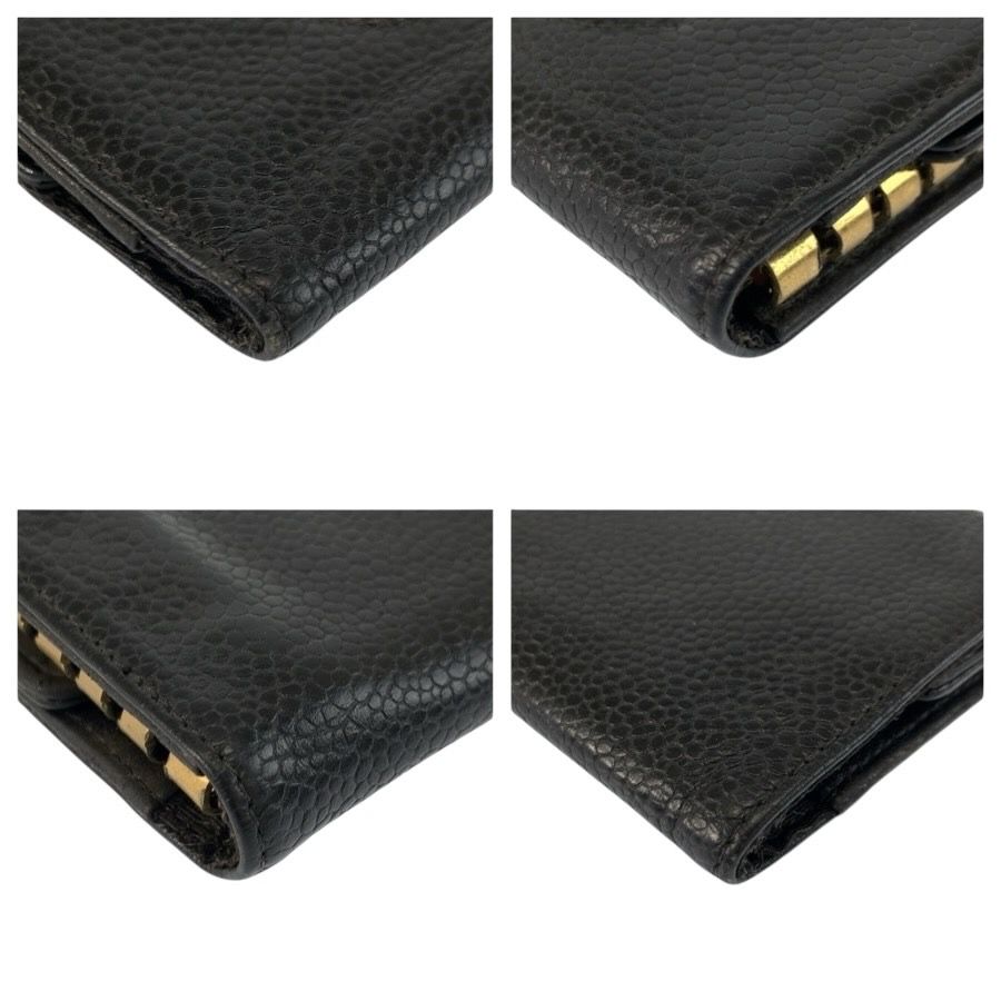 Chanel CC Logo Black Gold Leather Key Case 6 Rows Key Holder — view 6