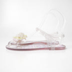 Chanel Sandals 36 Camellia CC Logo Tweed Print Ankle Strap Thong Clear — view 2