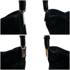 Gucci Bamboo Handle Hobo Shoulder Bag All Black Suede Leather — view 4