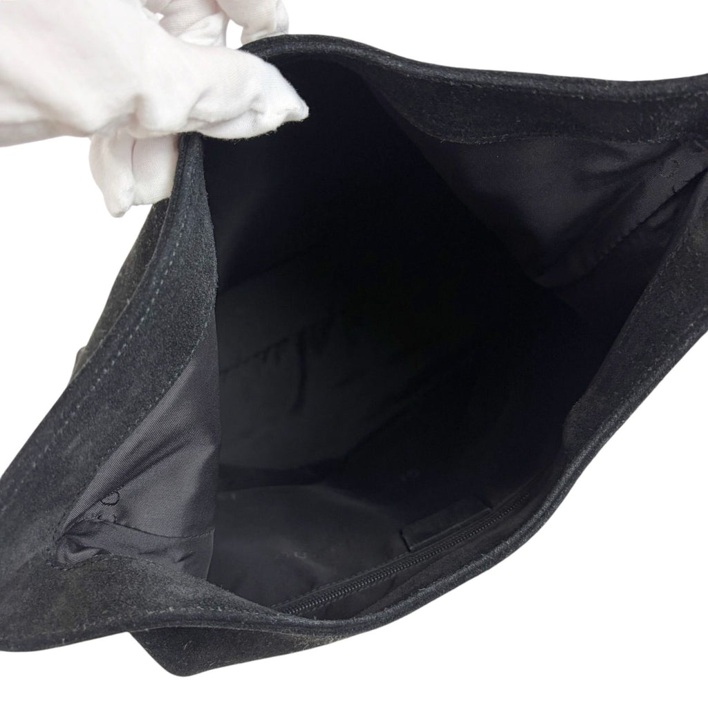 Gucci Bamboo Handle Hobo Shoulder Bag All Black Suede Leather — view 8