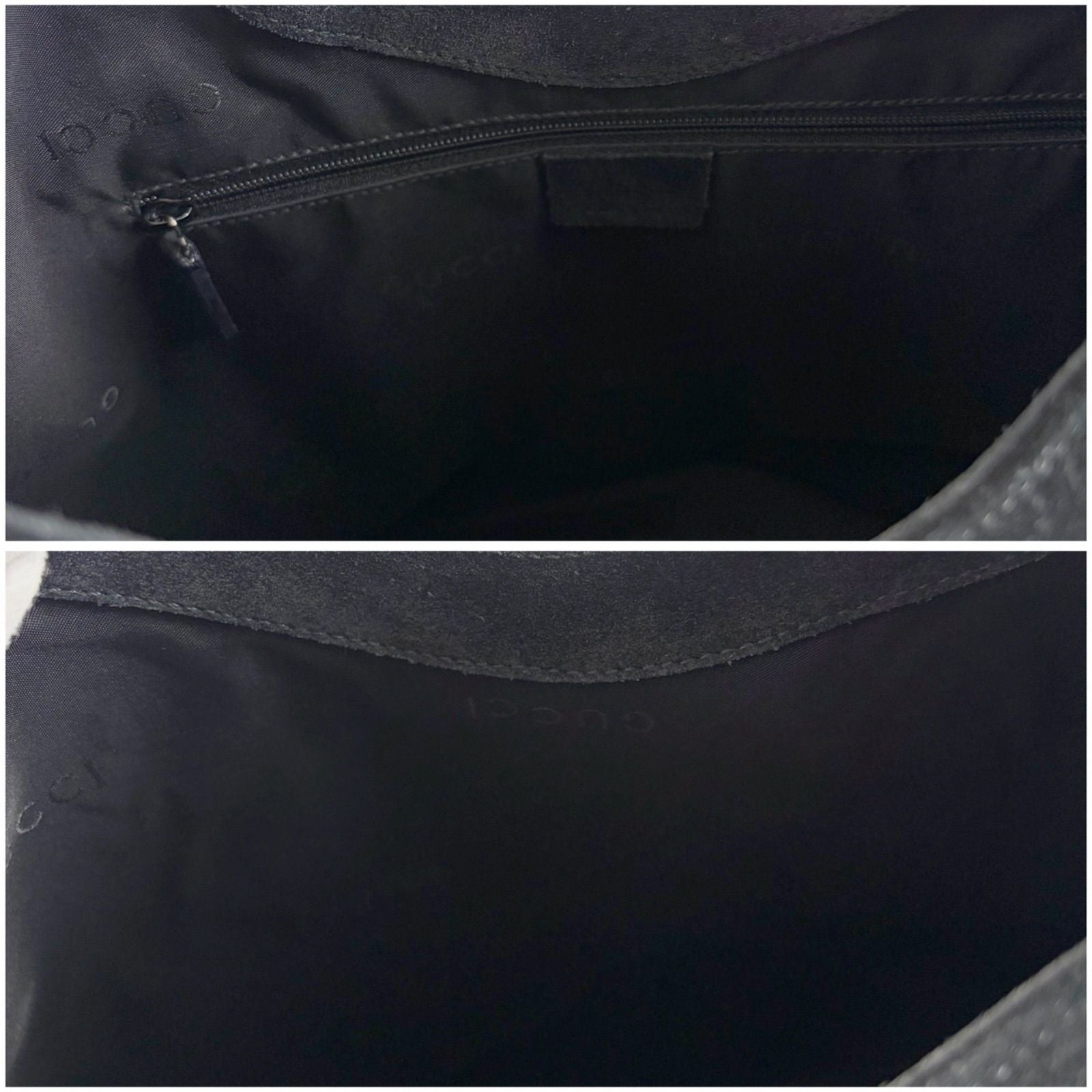 Gucci Bamboo Handle Hobo Shoulder Bag All Black Suede Leather — view 7