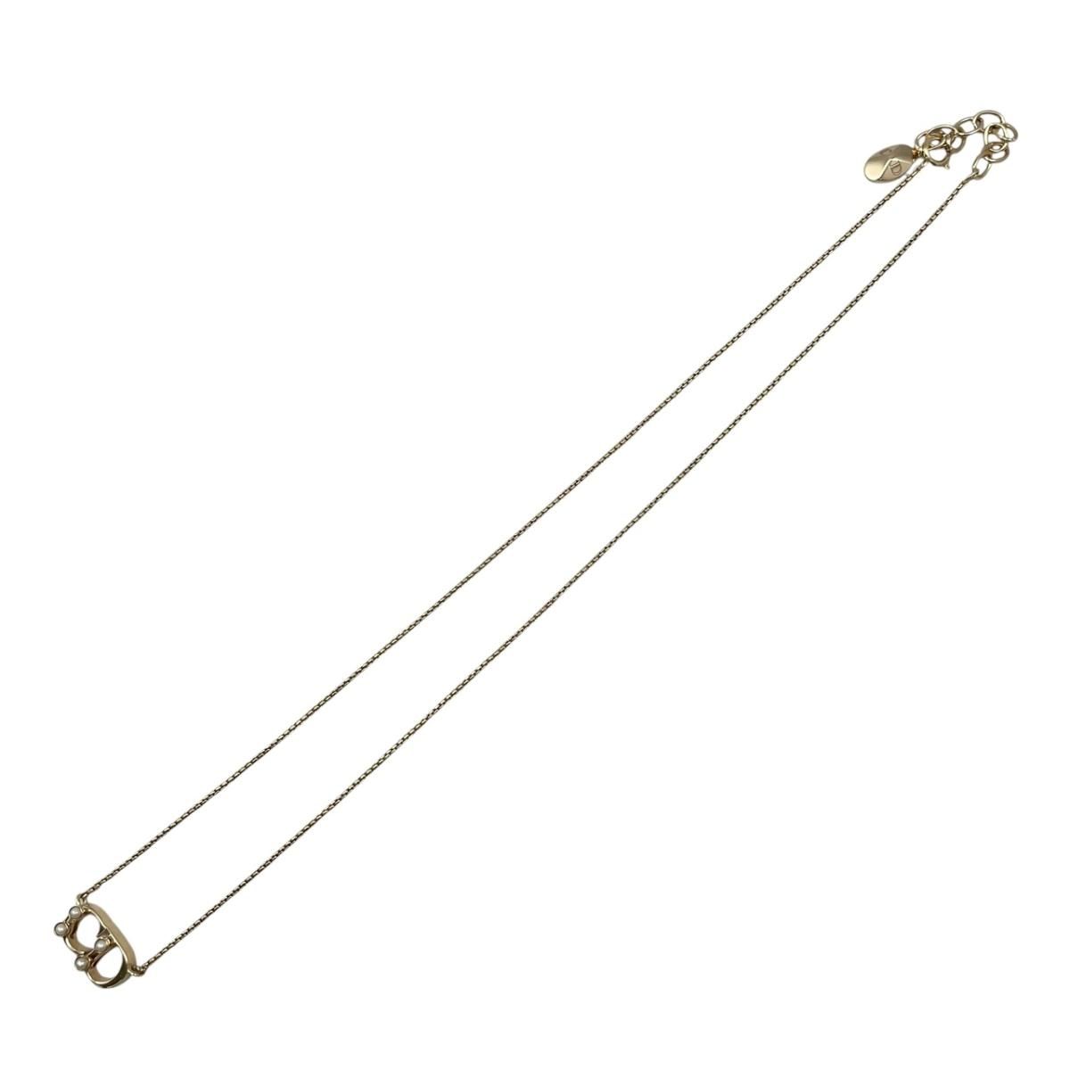 Dior Necklace CD Logo Pearl Gold — view 6