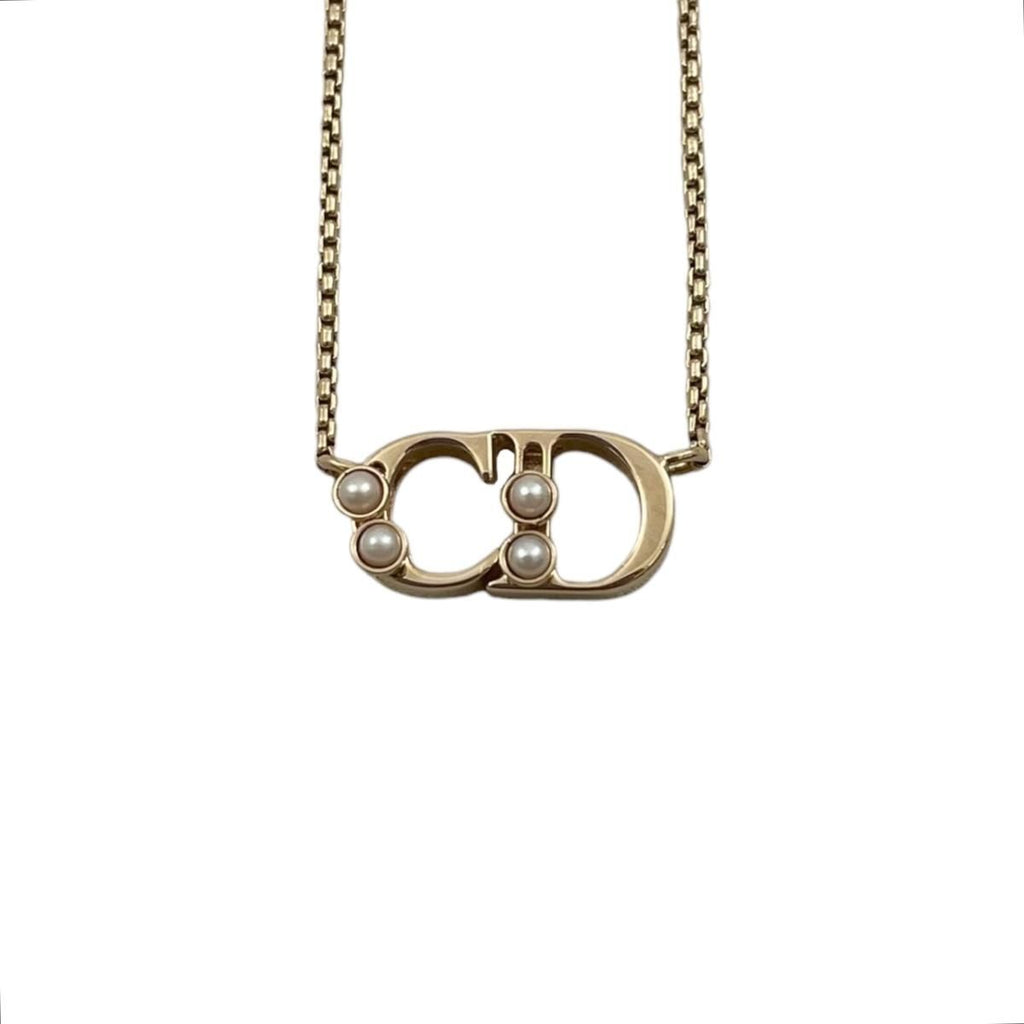 Dior Necklace CD Logo Pearl Gold — view 3