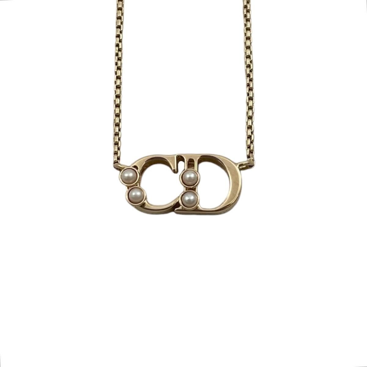 Dior Necklace CD Logo Pearl Gold — view 3