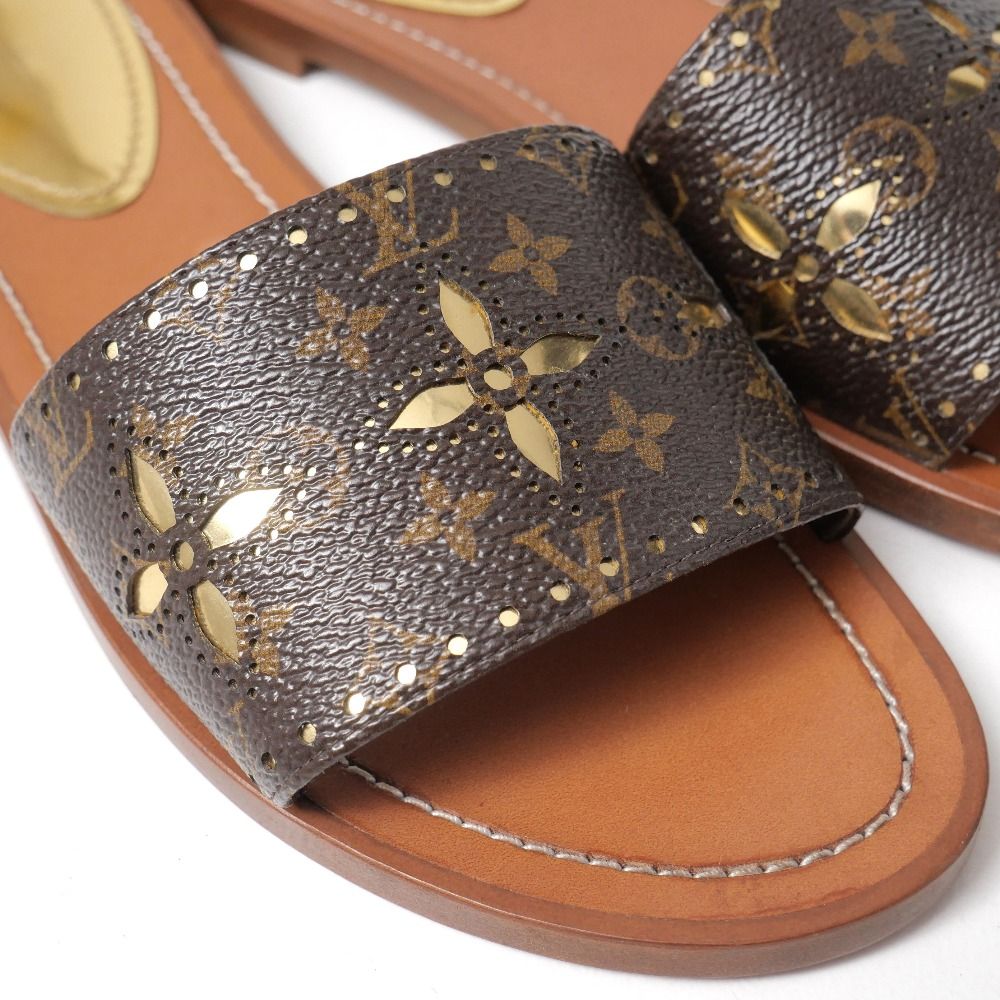Louis Vuitton Sandals 37 Monogram Flat — view 5
