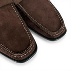 Hermes Silver Logo Swe Leather Loafers Brown — view 6